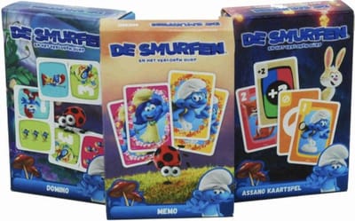 3 smurfen kaartspelletjes - Domino - Kaartje keer - Assano