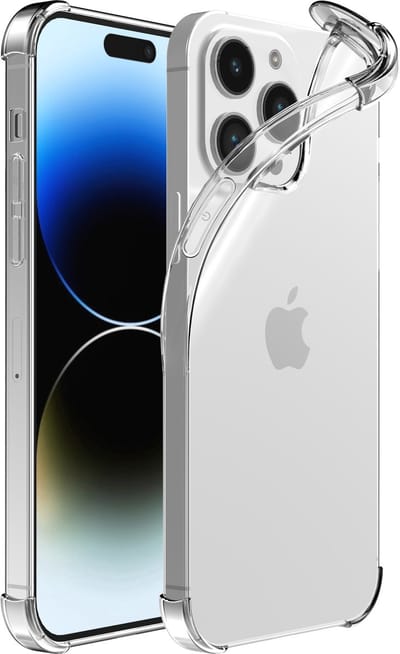 Smartphonica Telefoonhoesje Geschikt voor iPhone 14 Pro Max Transparant Schokbestendig TPU Siliconen Hoesje met Stootrand - Shockproof Back Cover Case geschikt voor iPhone 14 Pro Max