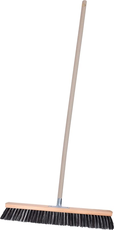 Brumag Straatbezem Terrasmaster voor buiten terras tegels en klinkers - Harde bezemkop 60 cm breed - Houten steel van 140 cm