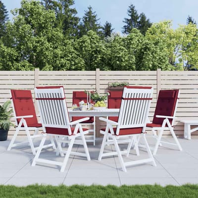 vidaXL - Stoelkussens - 6 - st - hoge - rug - oxford - stof - wijnrood