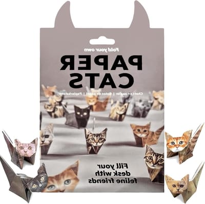 Origami Set met 50 Vellen voor Katten, Creatieve Doe-Het-Zelf Knutselset voor Kinderen en Volwassenen, Vouw Schattige Katfiguren voor Decoratie en Cadeaus