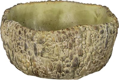 Bloempot voor Binnen – Groen – Rustieke Pot – 22x21x11 cm – Steen – Hoofdmotief