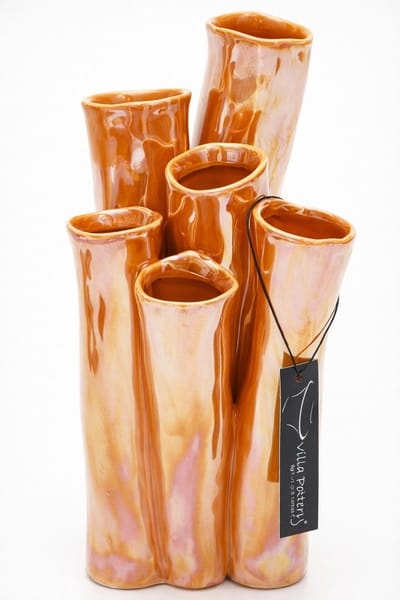 Vaas - Villa Pottery - Decoratie - Woondecoratie - porselein - waterdicht - New Juul 1_3 Orange Pearl