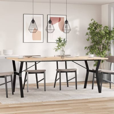 vidaXL - Eettafel - Y-frame - 200x100x75,5 - cm - grenenhout - en - staal