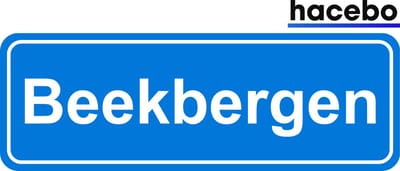 Hacebo - Plaatsnaam Sticker - 29x10 CM - Beekbergen sticker - Verkeersborden sticker - grappige cadeaus - Beekbergen