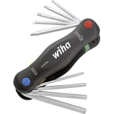 Wiha Plat, Kruiskop Phillips, Inbus, Binnen-Torx Haakse schroevendraaierset 1.5 mm, 2 mm, 2.5 mm, 3 mm, 4 mm, 5 mm, 6 mm, 8 mm, 10 mm PH 2, T 10, T