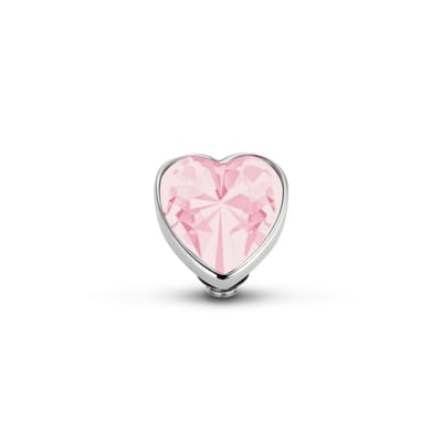 Melano Twisted Heart Steentje Milk Pink Zilver