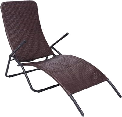 Opklapbare ligstoel - Tuinstoel relaxfauteuil - Ontspannen in de tuin - Weerbestendig polyrotan - Niet gespecificeerd - Bruin