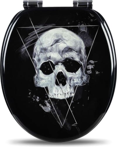 Bolt Edge Toiletbril - Skull print - Antibacterieel - Softclose - Universeel ontwerp