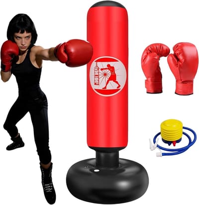 Punching Bag voor Kinderen van 160 cm, Inclusief Bokshandschoenen en Pomp, Ideaal voor Karate, Taekwondo en MMA Training voor Kinderen van 3-12 Jaar