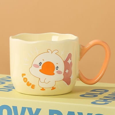 Creatieve Leuke Gans Keramische Kop Hoge Waarde Mok met Handvat Kop Cartoon Dier Student Drinkwaterkop 301-400ml