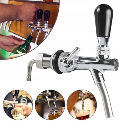 Biertapkraan - Roestvrij Staal Regelbare Vloeistofstroom - G5/8 Schroefdraad Afdichtingsringen - Druppelvrij Schuimvrij - Verchroomd Messing - Voor Bars En Thuisbrouwen