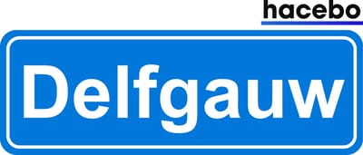 Hacebo - Plaatsnaam Sticker - 29x10 CM - Delfgauw sticker - Verkeersborden sticker - grappige cadeaus - Delfgauw