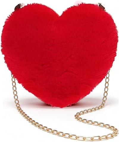 Schattige Rode Hartvormige Schoudertas van Pluche met Ketting - Ideaal voor Dagelijks Gebruik, Verjaardagen en Valentijnsdag