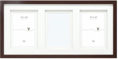 Deknudt Frames multifotolijst - bruin - passe-partout - 3 foto's 13x18