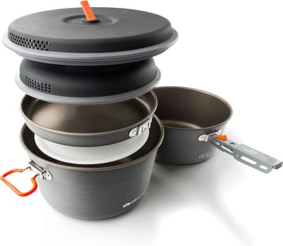 Kampeer Kookset - Basis Kookgerei - Buiten Koken - Compacte Set - Lichtgewicht - Meerkleurig