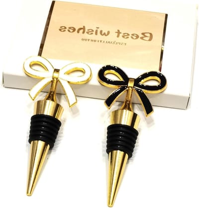 Elegante Wijnafsluiters Set van 2, Gouden Flessenafsluiters met Vliegsluiting, Perfect voor Feestdagen en Bruiloften