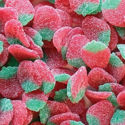 Lutti Zure Aardbeien 3kg - gesuikerde zure aardbeien snoep