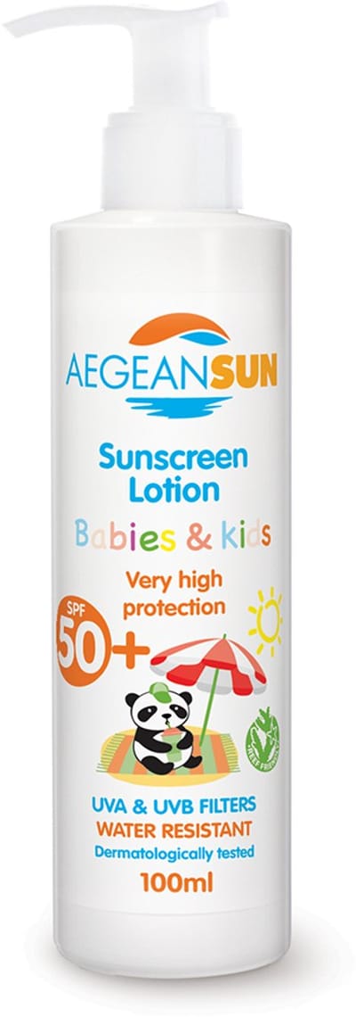 Zonnescherm SPF 50+ voor Baby’s & Kinderen – 100ml | Waterbestendige Bescherming met Kamille, Aloe Vera & Panthenol