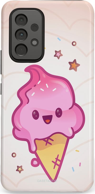 Casetastic Hoesje Geschikt voor Samsung A53 - Stijlvolle Beschermende Duo-layer Case - Roze Kawaii Dessert