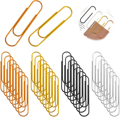 30 Stuks 100 mm Grote Papierklemmen, Kleurrijke Metaal Paperclips, Retro Gekleurd Roest- en Krasbestendig Jumbo Paperclips voor Documenten, Scholen, Kantoorbenodigdheden en Rekeninghouders