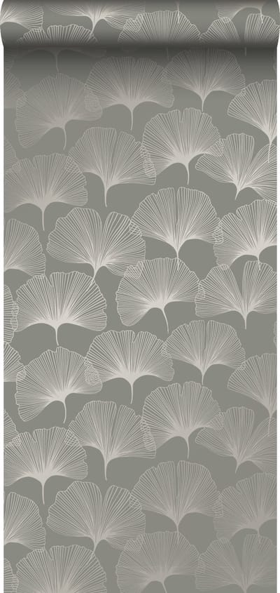 Origin Wallcoverings behang ginkgo bladeren warm grijs - 347731 - 0,53 x 10,05 m