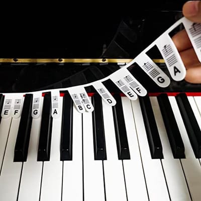 Piano Stickers voor Beginners - Herbruikbare en Verwijderbare Stickers voor 88 Toetsen Piano