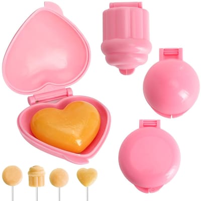 Dailygoods- Cake Pop-vormpjes Set van 4 - Hartvormig/Cirkelvormig/Schijfvormig - Bakvormpjes voor Minicakes - Ideaal voor Verjaardagsfeestjes/Bruiloftsdesserts - Voedselveilige Materialen