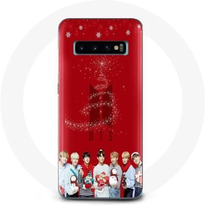 Coque pour Samsung Galaxy S10 Edge BTS Bangtan Garçons Fond Rouge Cadeau de Noël 2023