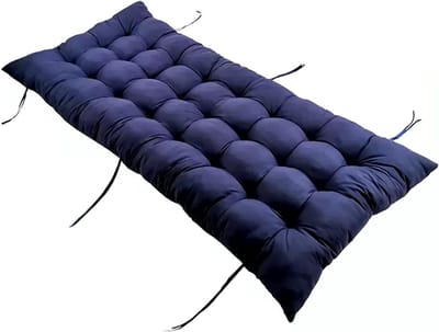 Bankkussen - Stoelkussen - Buiten Zitten - Bevestigingsbanden - 170 x 53 cm - Marineblauw
