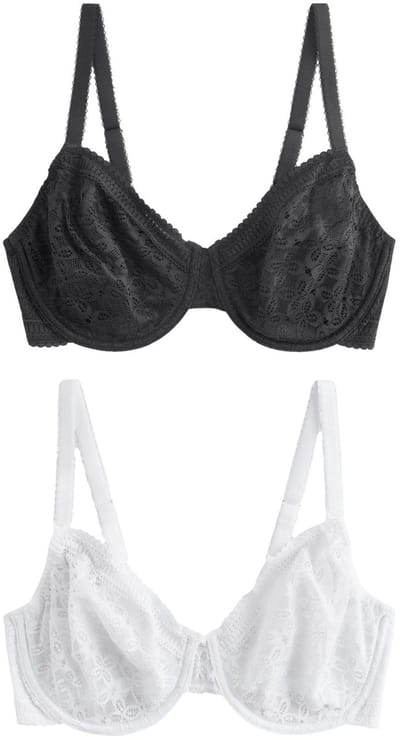 Next - Dames - Set van 2 DD+ minimizer beha's zonder vulling met volledige cups - Zwart