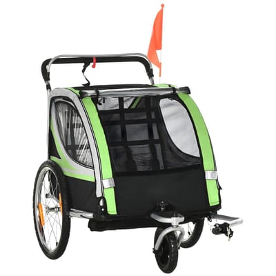 2-in-1 Kinderhangstoel / Fietsstoeltje – Met 5-Punts Veiligheidsgordel – Kinderzitje voor Fiets en Schommelgebruik – Groen