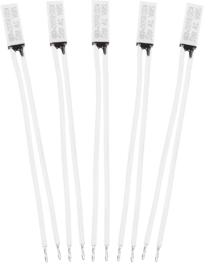 QUARKZMAN KSD9700 Thermoschakelaar, 5 stuks, 105 °C/221 °F, normaal gesloten, thermoschakelaar, thermobescherming, N.C 2A 250V, temperatuurregelaar van kunststof