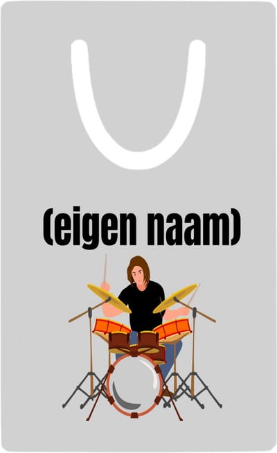 Hacebo® - drummer met drumstel met eigen naam metalen boekenlegger - Drummen - muziek liefhebbers - drummers - drumstel - verjaardag - cadeau - kado Bladwijzer boekenleggers - 7.6 cm x 5cm