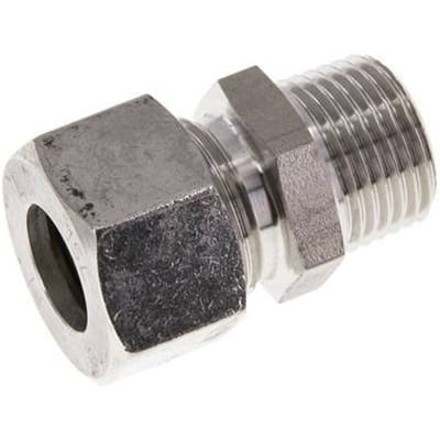 M18x1.5 Buitendraad x 10L RVS Rechte Knelfitting 315 Bar DIN 2353 - FL2S-MO-ST-M18-10-L