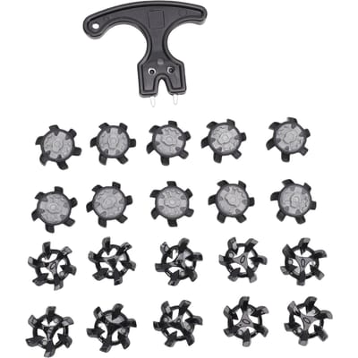 20PCS Crampons de Rechange pour Chaussures et 1 Clé de Retrait Pointes Antidérapantes pour Chaussures Usage Extérieur Noir noir