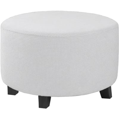 Jacquard Ottoman Hoes Stretch Ottoman Sliphoes Ronde Ottoman Opberghoes Opvouwbare Krukhoezen Meubelbeschermer Hoes L