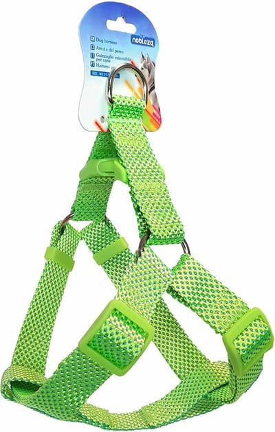 Nobleza Hondenharnas - Y tuig hond - Instaptuigje - Hondentuigje - Borsttuig - Tuigje hond - Fluorescerend - Maat M - Groen