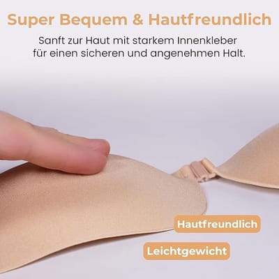Zelfklevende push-up beha zonder bandjes, onzichtbare herbruikbare plakbeha geschikt voor rugvrije outfits, veilige grip en volume,Maat/grootte: B