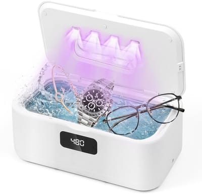 Ultrasone Reiniger - Schoonmaakapparaat Brillen - Diepe Reiniging - 49kHz Vibratie UV Licht - 800 ml - Wit
