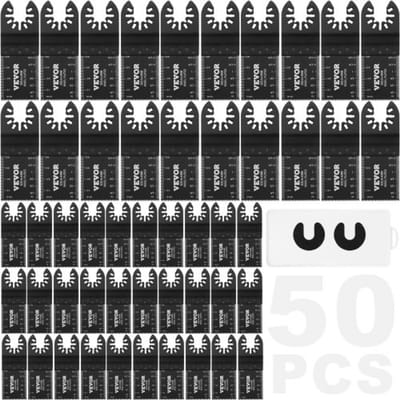 VEVOR 50x zaagblad Multifunctioneel gereedschap 9x3,4 cm Oscillerende tool Hoog koolstofstaal (HCS) Snelwisselinterface Compatibel met 95% van de oscillerende gereedschappen die op de markt verkrijgbaar zijn