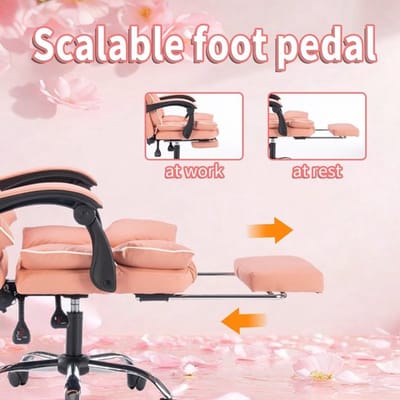 Gamingstoel – Gamestoel – Gaming Chair – Bureaustoel – Game Stoel – Ergonomisch PU Leer – Verstelbare Lendensteun – Inklapbare Voetensteun
