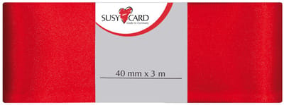 SUSY CARD cadeaulint dubbelzijdig satijn, 40 mm x 3 m, rood
