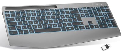 Ergonomisch Draadloos Toetsenbord met Polssteun voor Windows en Laptop 2,4 GHz