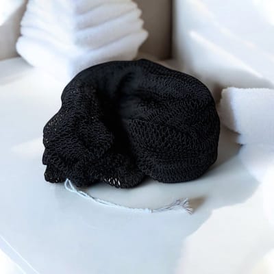 AfricanFabs® Afrikaanse spons / net sponge - traditionele SAPO spons / Ghanese scrub spons - Zwart