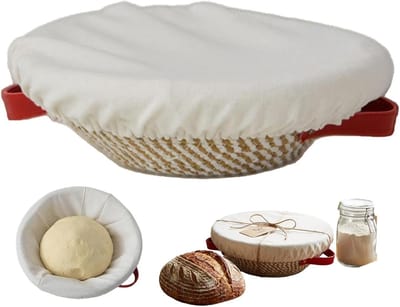 Broodwerende mand - Rijsmand Zuurdesem - Brood bakken thuis - Met linnen voering - 225 cm - Beige