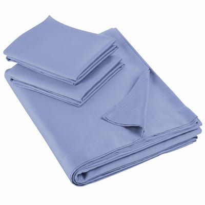 De Witte Lietaer Lakenset Olivia Sky Blue - 280 x 280 cm + 2x 60 x 70 cm - Satijnkatoen