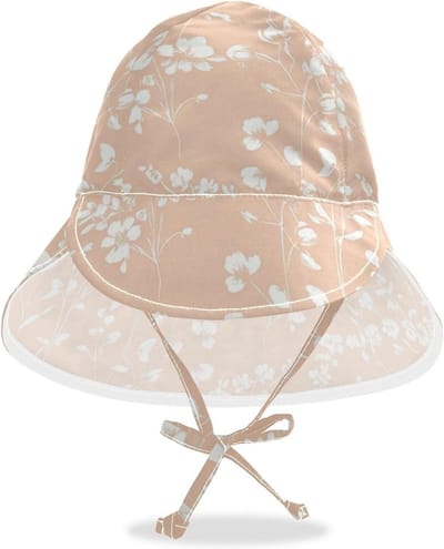 Baby Zonnehoed - Kinder Hoedje - Buiten Spelen - UPF 50 Zonbescherming - 48-57 cm - Bloemenprint
