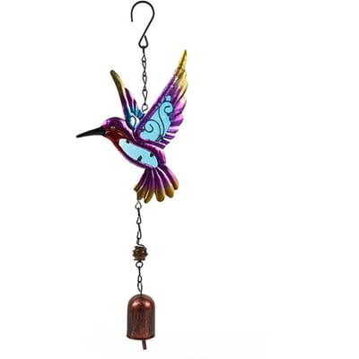 Windspel Kolibries Libellen Metaal Glas Beschilderde Ambachten Hangende Hangers Bel Aluminium Buis Huis Binnenplaats Hangende Decoraties blue