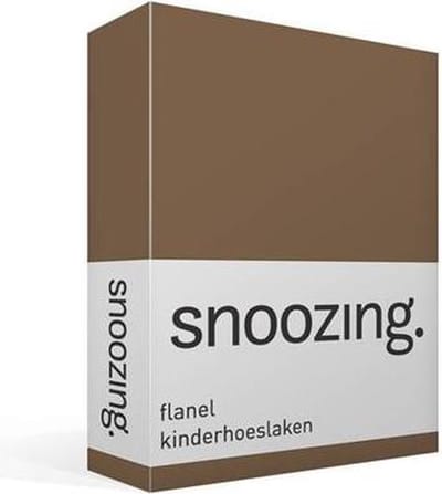 Snoozing - Flanel - Kinderhoeslaken - Wiegje - 40x80 cm - Taupe